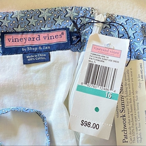 NWT Girls’ Vineyard Vines Classic Patchwork Sunny Side Print Shift Dress Size 16 - Picture 8 of 9